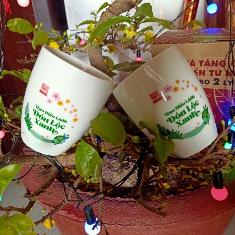 Bộ 2 ly sứ Donghwa hàng khuyến mãi Nestle