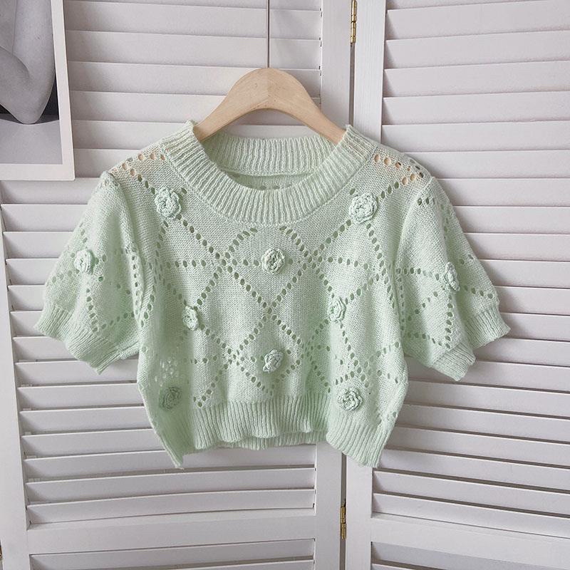 💥 Áo Len Mongtoghi Hoa Nổi Croptop Siêu Hót 💥