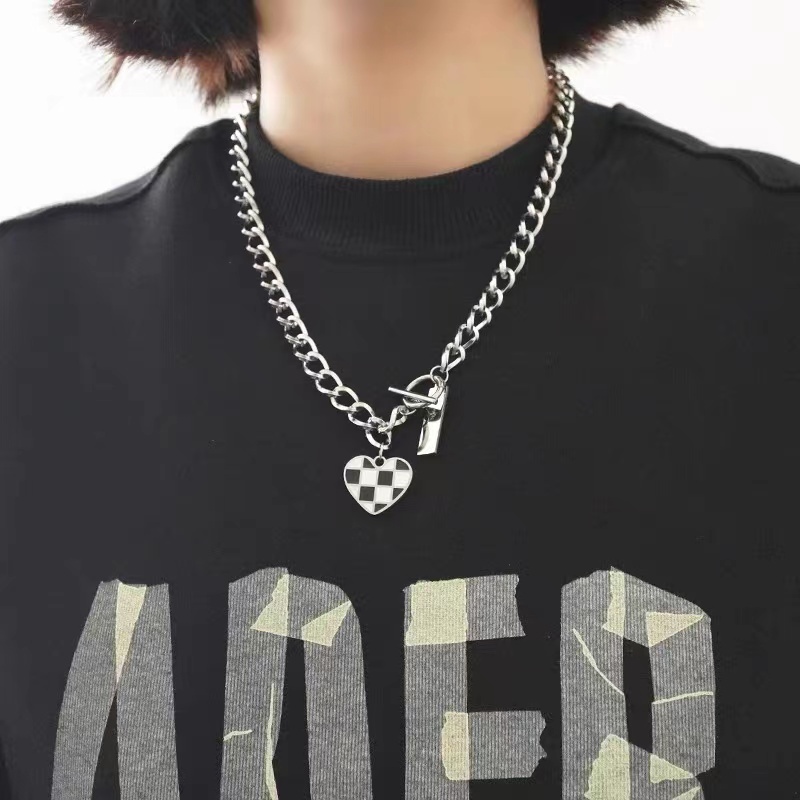 Hoa Tai/Dây Chuyền/Vòng Tay/Dây Chuyền Mặt Hình Bàn Cờ Caro Trắng Đen Phong Cách Cá Tính Cao Cấp