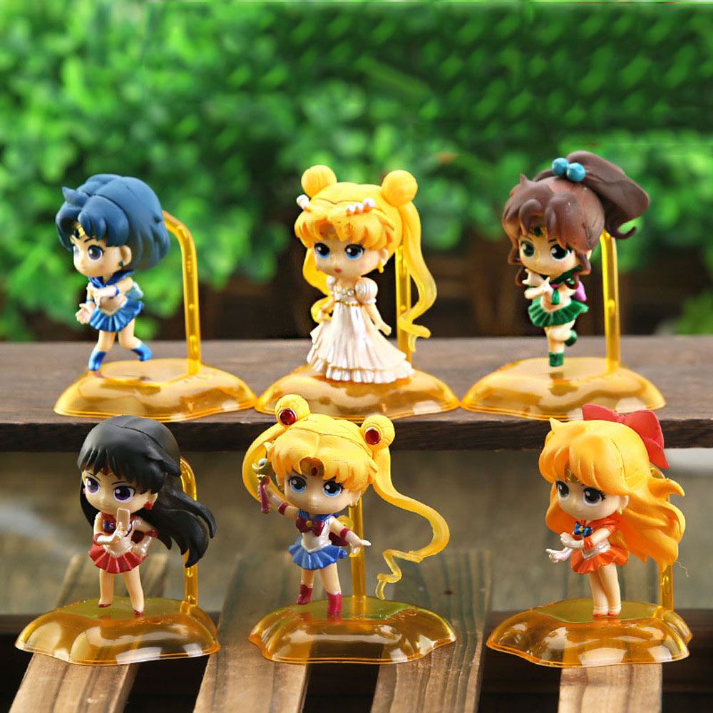 Set 6 Mô Hình Đồ Chơi Thủy Thủ Mặt Trăng Bằng Pvc