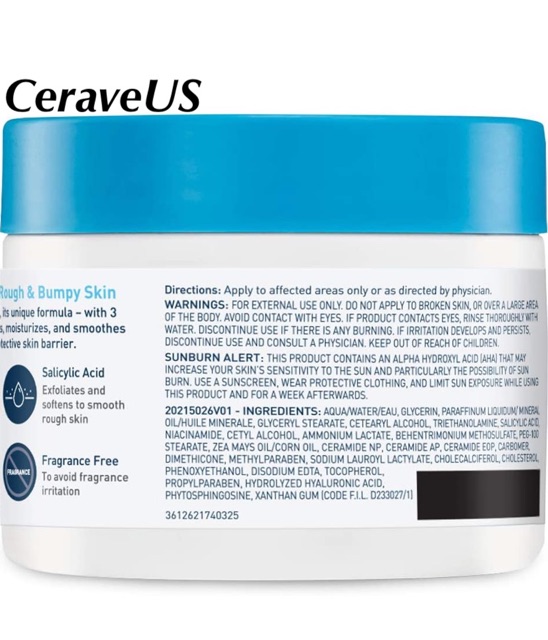 Kem dưỡng da Cerave SA Cream for Rough &amp; Bumpy Skin 340g