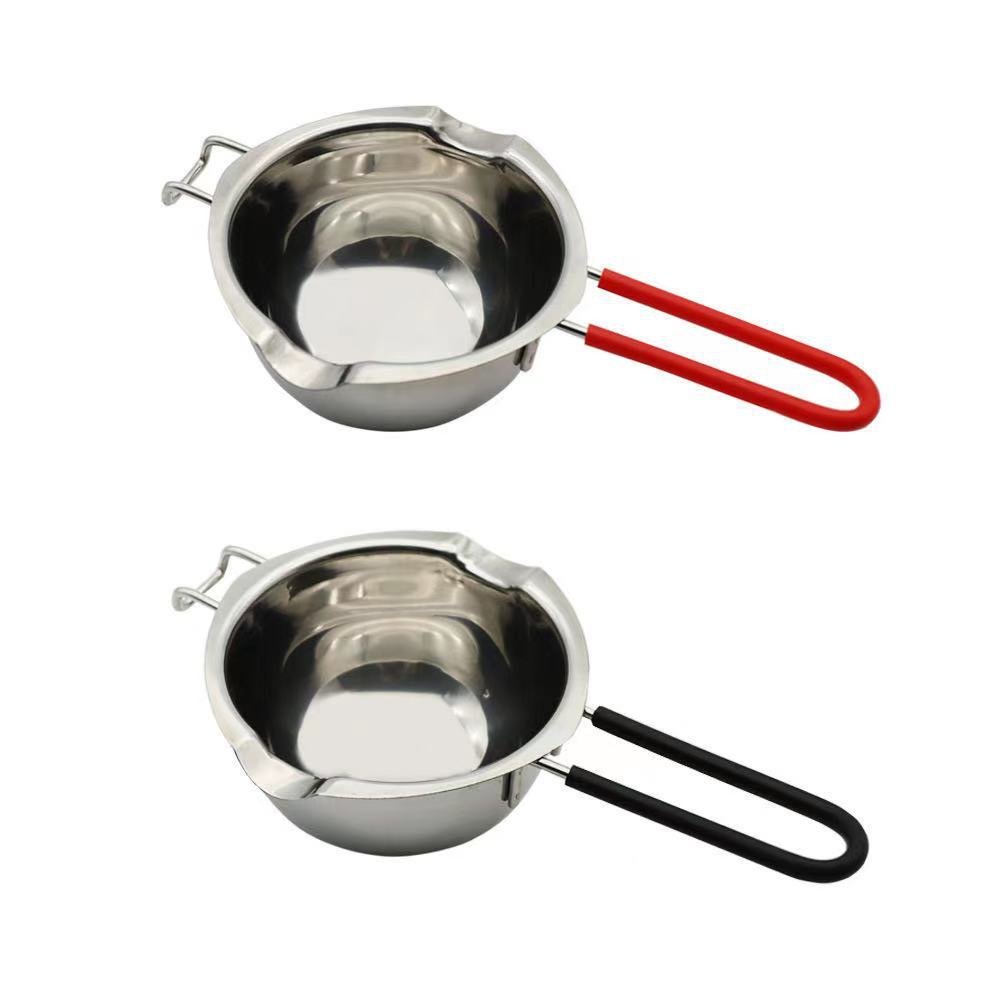 Chảo inox bếp từ nấu chảy CHOCOLATE, BƠ SỮA có tay cầm CILICON (480ml)