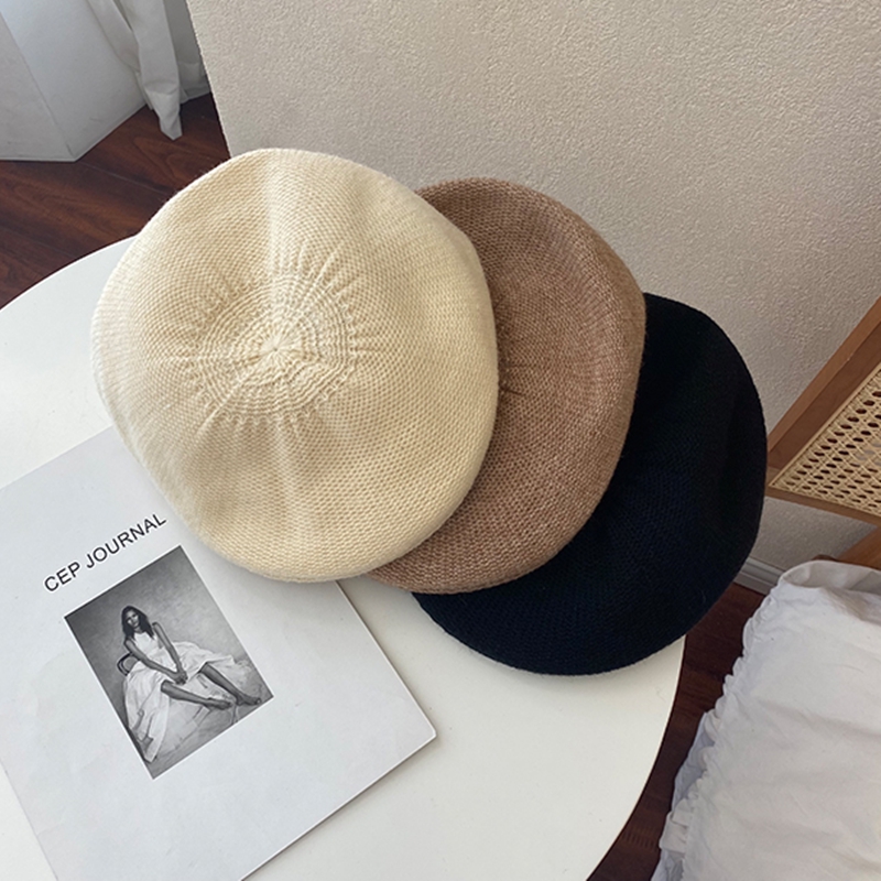 Mũ Beret Hai Lớp Trước Và Sau Thời Trang Thu Đông Phong Cách Hàn Quốc Cho Nữ