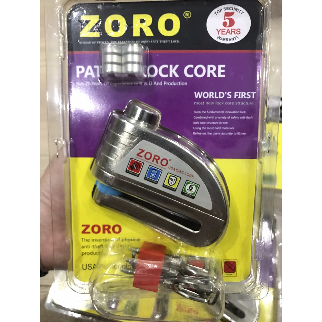 Khóa ĐĨA Zoro Hú còi báo động chống trộm ZORO, ổ khóa chống trộm xe máy thông minh.