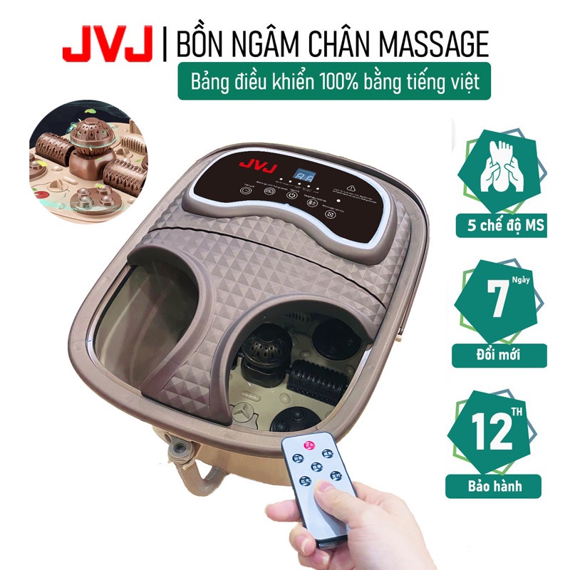 Bồn ngâm chân JVJ B2 mát xa tự động bằng con lăn,massage sủi,sục khí [TẶNG NGẢI CỨU NGÂM CHÂN] - BẢO HÀNH 12T CHÍNH HÃNG