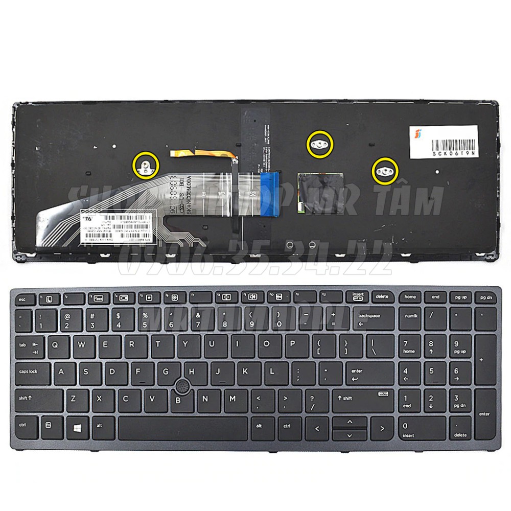 (KEYBOARD) BÀN PHÍM LAPTOP HP ZBOOK 15 G3 dùng cho Zbook 15 G3, 15 G4, Zbook 17 G3, 17 G4