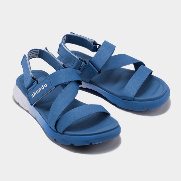 SHONDO | Sandals Shondo F6 sport ombre đế 2 màu xanh pasirian trắng F6S0339
