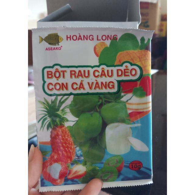 hộp 12 gói bột rau câu dẻo con cá vàng làm miến, thạch