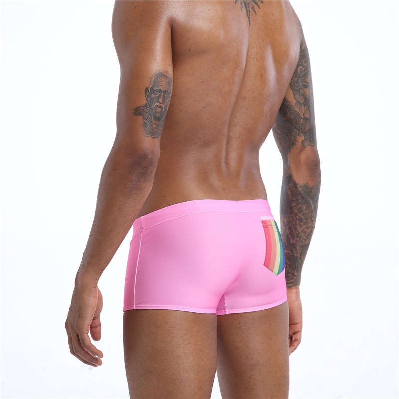 Quần bơi boxer lưng thấp màu cầu vồng có miếng đệm nâng ngực dành cho nam giới
 | BigBuy360 - bigbuy360.vn