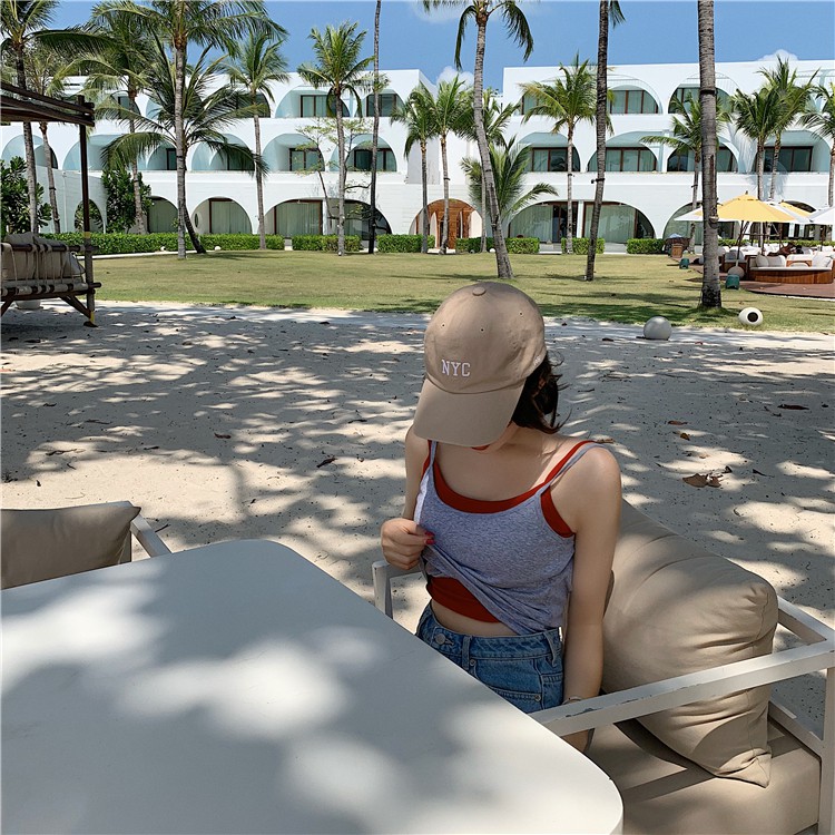 Cocory vn Áo không tay màu trơn thiết kế quyến rũ thời trang dành cho nữ