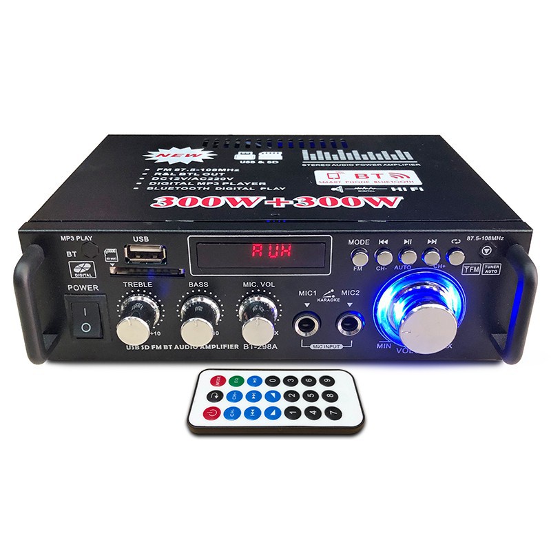 Ampli Mini Công Suất Lớn - Amply Có Bluetooth - Âm ly Kentiger - BT-298A, Chống hú, Bảo hành 12 tháng