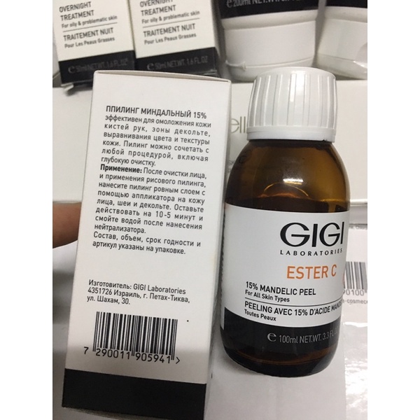 Peel trắng da đều màu giảm thâm se khít lỗ chân lông căng mịn da gigi ester c 15% mandelic peel