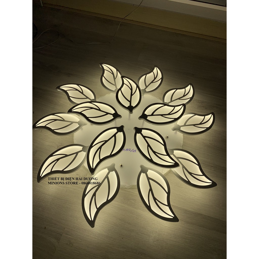 Đèn led ốp trần hình 15 lá NT026 - Decor Trang Trí - 3 chế độ ánh sáng - Có Điều Khiển Từ Xa - Có Video