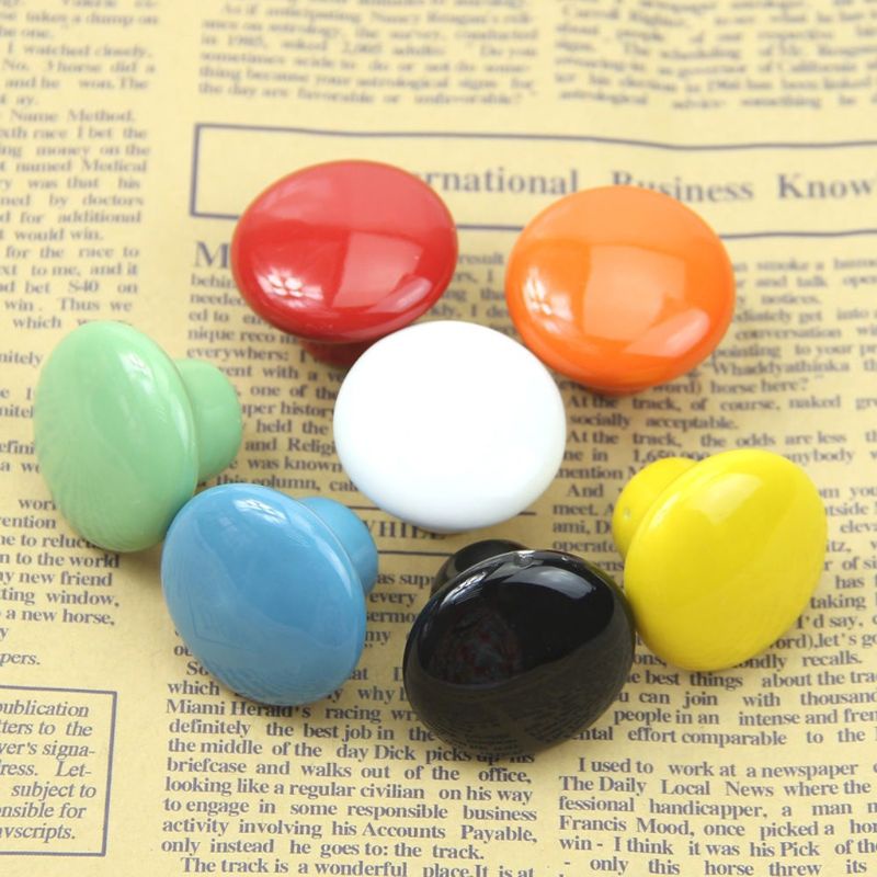 Tay Nắm Ngăn Kéo Tủ Bằng Sứ Hình Tròn Màu Sắc Ngọt Ngào