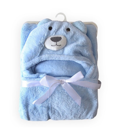 Chăn ủ gấu bông sơ sinh Kolaco lông tuyết siêu mềm mịn