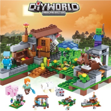 Lego Minecraft Series Trẻ Em Đồ Chơi Giáo Dục Nhà Làng Bộ Khối Xây Dựng Quà Tặng Cho Bé Trai Và Bé Gái