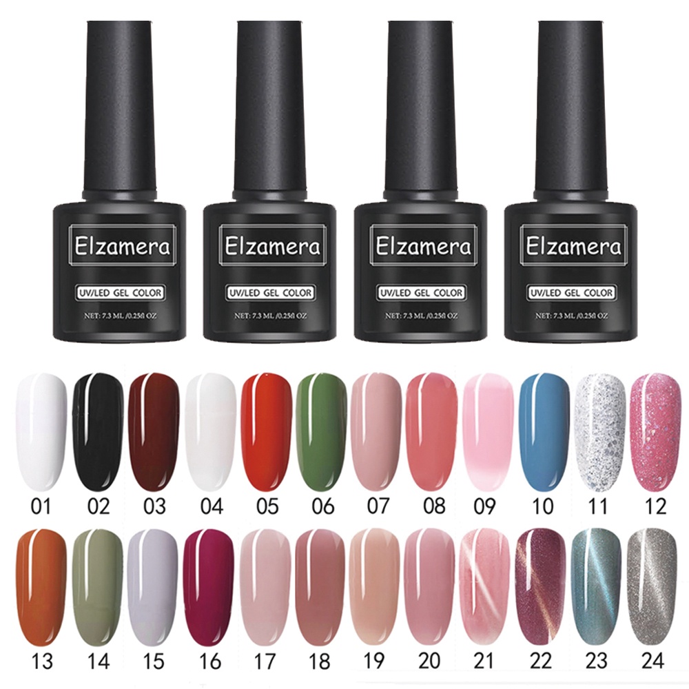 Bộ làm móng sơn gel 24 chai/ 28 chai bao gồm 4 chai Mắt Mèo Sơn gel 20 chai Màu phổ biến Gel Sơn Móng Tay