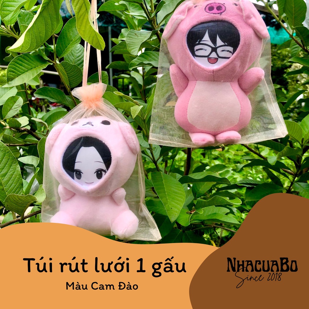 Túi Rút Lưới Màu Cam Đào Đựng Quà Tặng