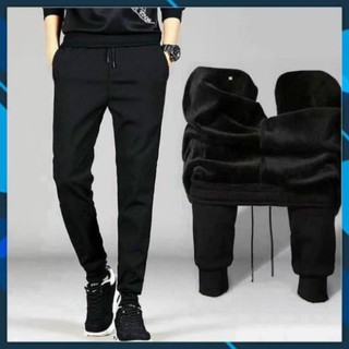 Quần jogger nam lót lông siêu ấm bo gấu cạp chun dây rút siêu ấm thời trang Banamo Fashion 292