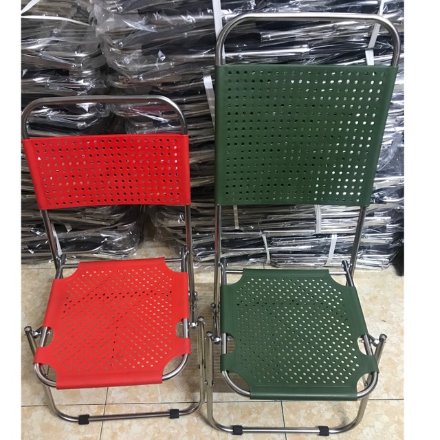 Ghế xếp inox cà phê ngồi câu cá trà chanh (Nhựa )