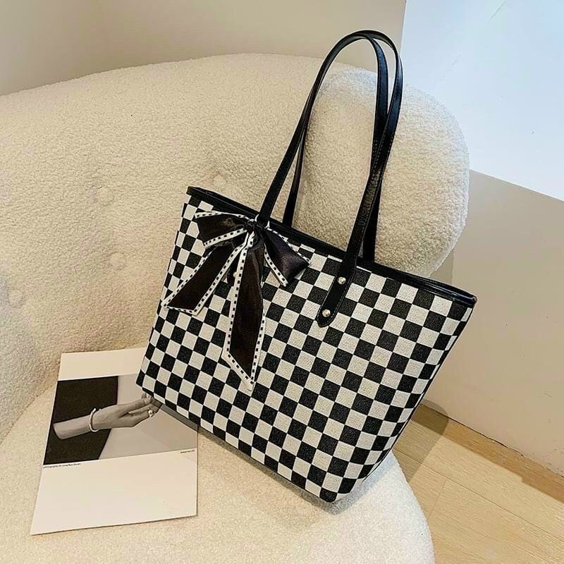 Túi Xách Tote Công Sở Nữ, Túi Đeo Vai Kèm Khăn Lụa