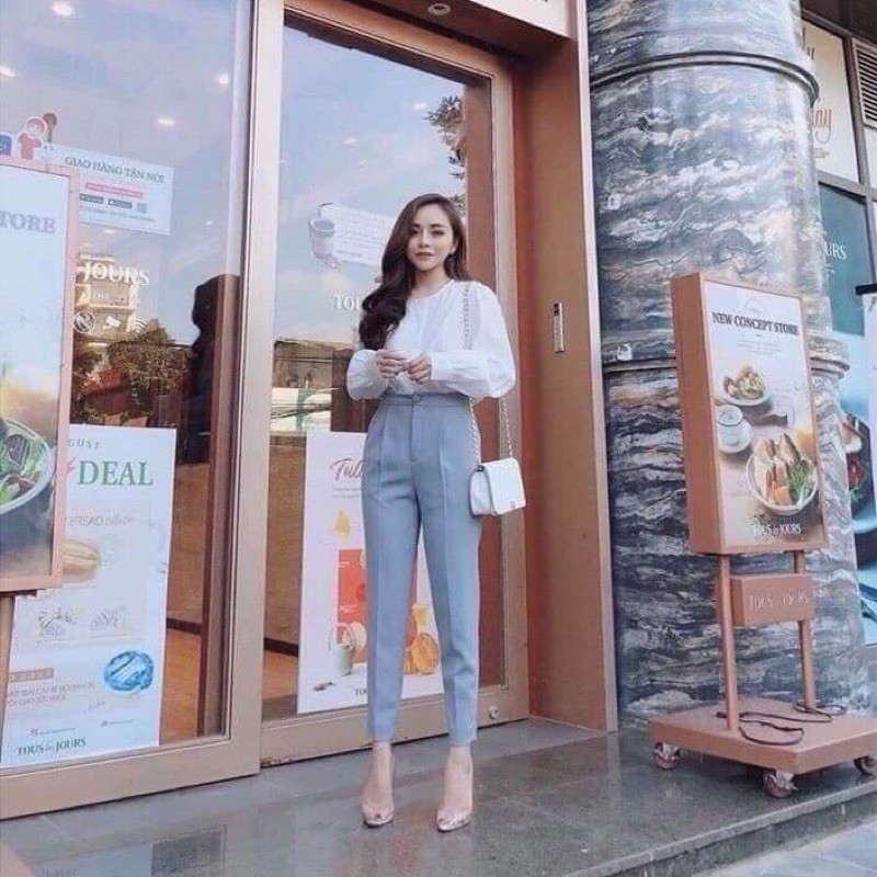 Quần âu nữ công sở 1 khuy cúc bọc vải cực đẹp | BigBuy360 - bigbuy360.vn