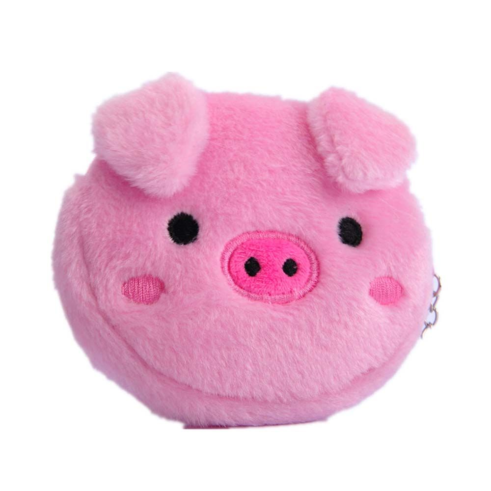 Túi đựng tiền xu/tai nghe mini bằng vải bông in họa tiết hoạt hình dễ thương kèm móc khóa tiện dụng cho học sinh