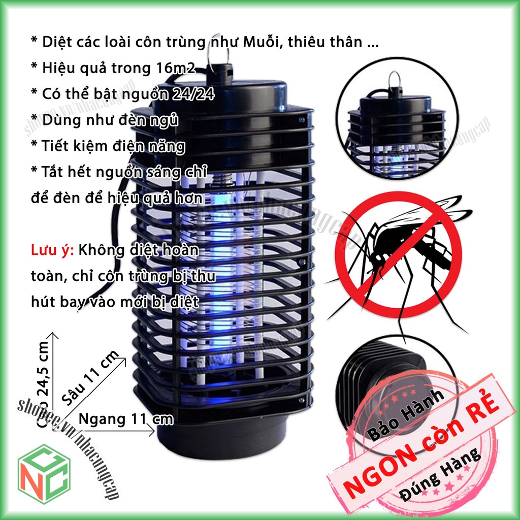 [Diệt Tốt] Đèn Diệt Côn Trùng Ruồi Muỗi Giá Rẻ Dành Cho Gia Đình - Tiết Kiệm Điện Năng - NDHS-94-DDCT (Màu đen)