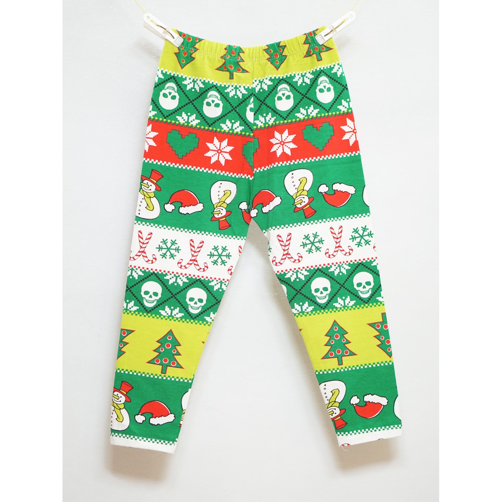 Quần legging dài in cây thông Noel giáng sinh