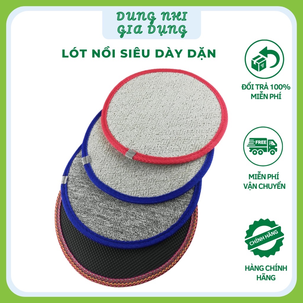 Miếng Lót Nồi Hình Tròn Chất  Liệu Vải  Size 22cm,25cm,28cm