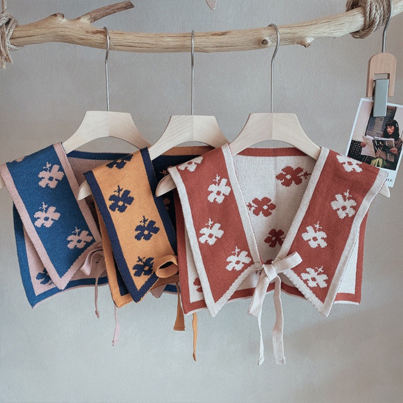 Khăn Choàng Cổ Dệt Kim Kẻ Sọc Màu Sắc Tương Phản Thời Trang Mùa Đông Cho Nữ