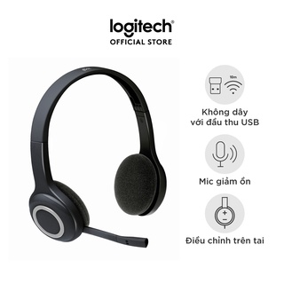 Tai nghe không dây Logitech H600 - Đầu thu USB, điều khiển trên tai, bọc đệm êm ái