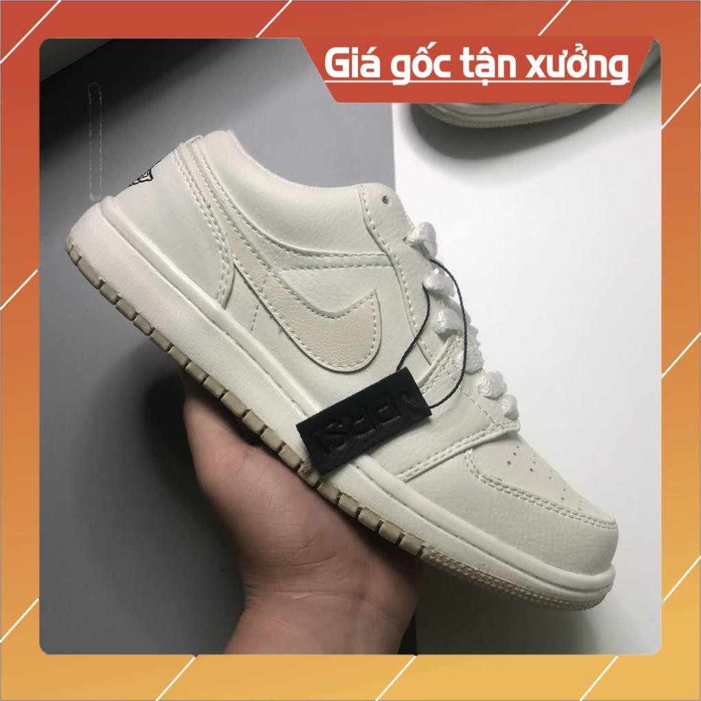 Giày Jordan 1, Giày Sneaker JD1 Cổ Thấp Màu Kem Đơn Giản Đi Học Đi Chơi Cực Dễ Phối Đồ Full Size | JDKT001