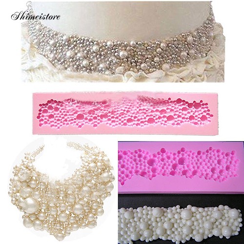 Khuôn Silicone Tạo Hình Ngọc Trai 3D Trang Trí Bánh