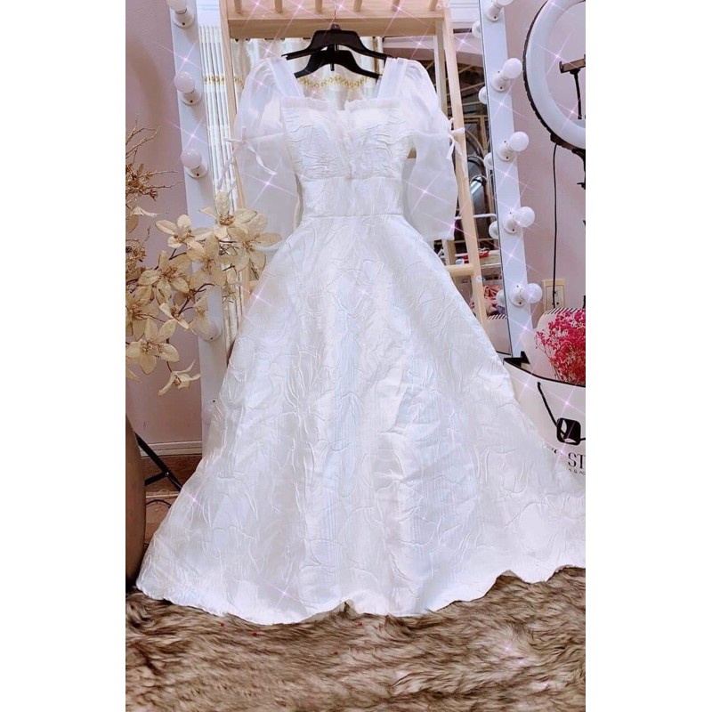 ĐẦM GẤM PHỐI TAY VOAN SIÊU XINH  ( ảnh và video thật 1000%)