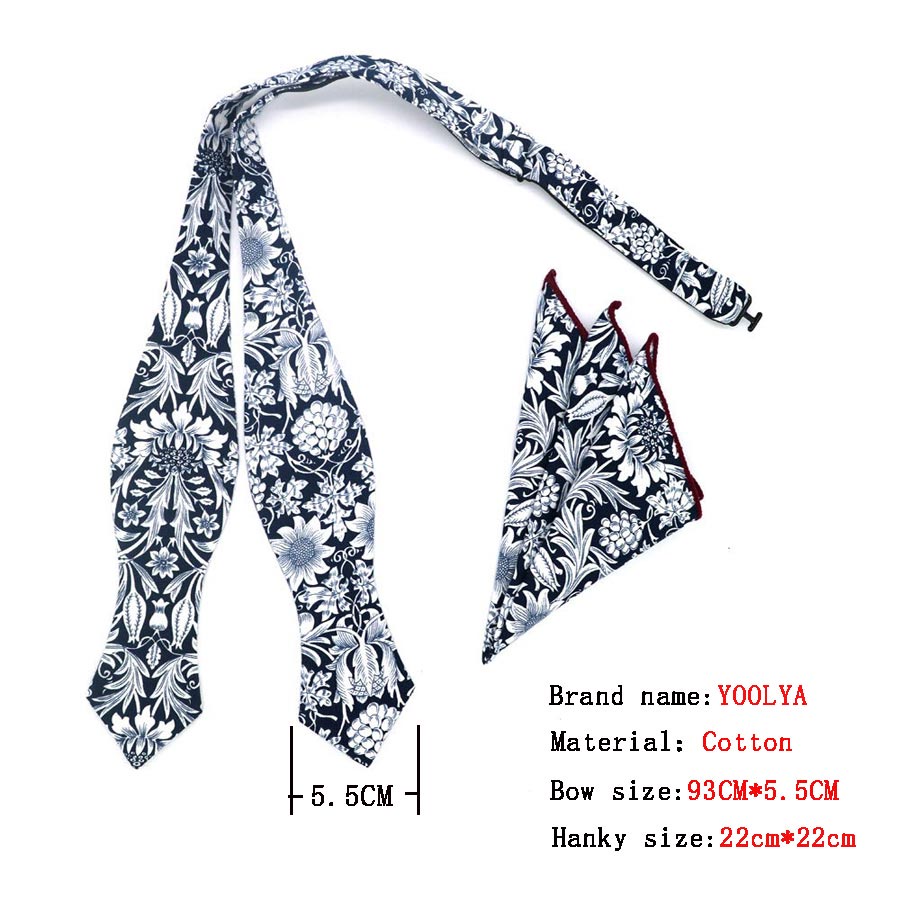 Nơ Bướm Vải Cotton Màu Trơn Tự Thắt Túi Dành Cho Nam Mặc Trong Tiệc Cưới