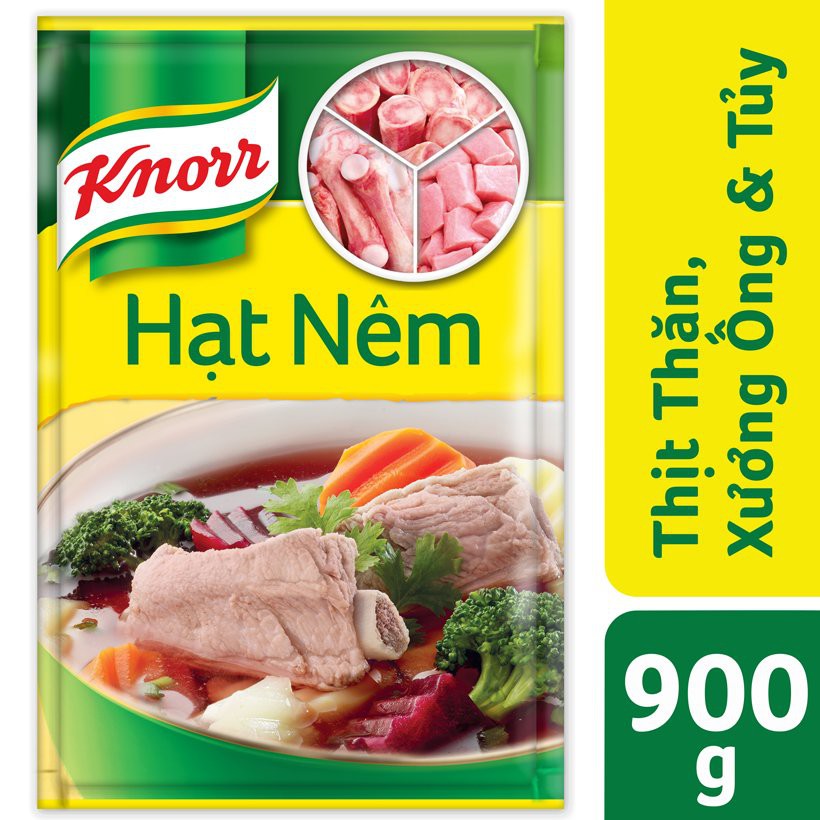 Hạt nêm Thịt thăn, xương ống, tủy Knorr gói 900g