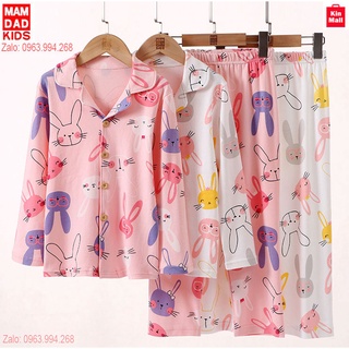 Bộ Đồ Ngủ Pijama Cho Bé Gái KIDS MAM & DAD size từ 13-65kg