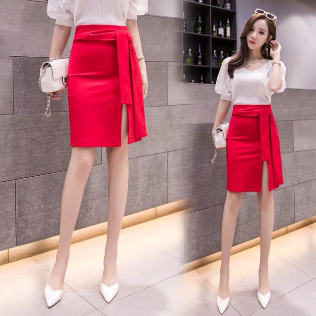 Chân Váy Sẻ Đùi Dây Buộc Nơ Thời Trang Nữ | BigBuy360 - bigbuy360.vn