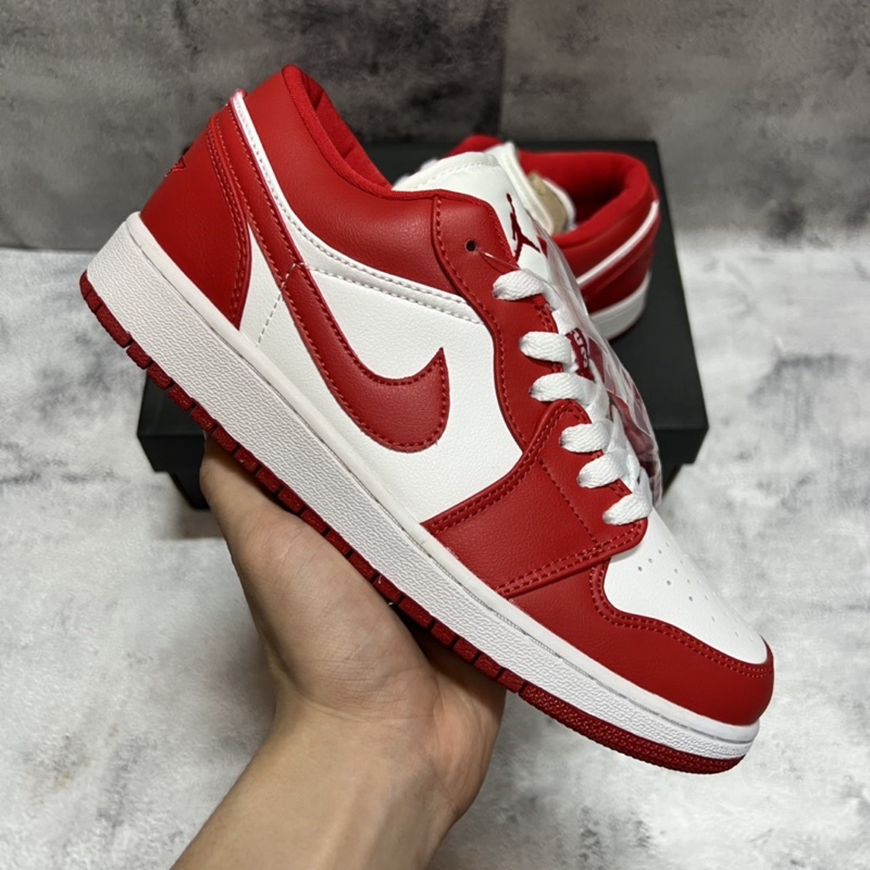 [KELLY SNEAKERS] Giày Thể Thao Sneaker Jordan 1 Low Đỏ Trắng - GymRed Cao Cấp (Ảnh Thật + Hàng Sẵn) | BigBuy360 - bigbuy360.vn