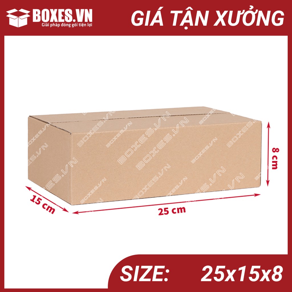 25x15x8 Combo 50 hộp Carton đóng gói hàng giá tại xưởng