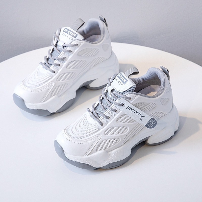 Giày thể thao nữ mũi tròn đế bằng,Giày thể thao nữ phối lưới độn đế thoáng khí đẹp | BigBuy360 - bigbuy360.vn