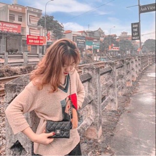 Ví chữ x da hạt kèm dây đeo chéo fullbox size 17