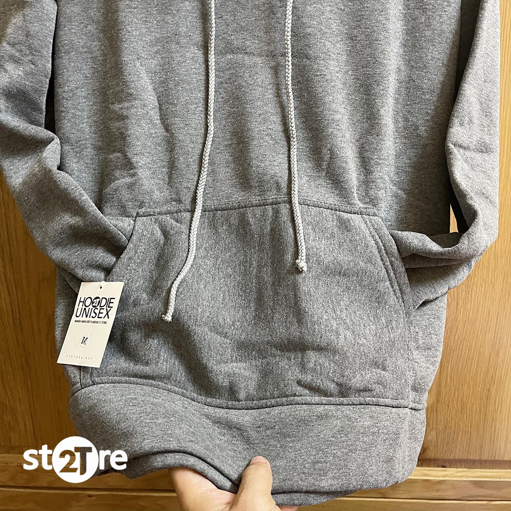 Áo hoodie unisex 2T Store H07 màu xám đậm - Áo khoác nỉ chui đầu nón 2 lớp dày dặn đẹp chất lượng | BigBuy360 - bigbuy360.vn