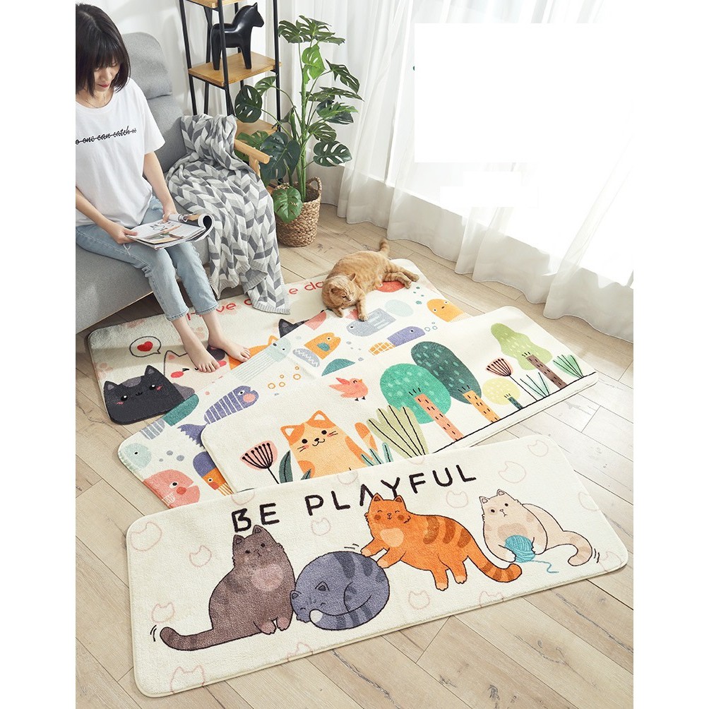 [Size lớn] Thảm trải sàn lối đi hình thú cute ngộ nghĩnh kích thước 60x160cm và 40x120 cm