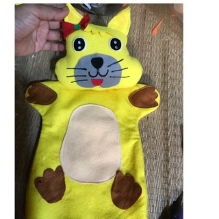 Rối tay mèo vàng HandMade bằng nỉ mềm