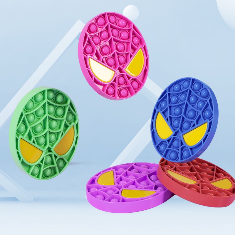 Pop It Marvel Spiderman Đồ Chơi Bóp Bong Bóng Cảm Biến Hình Pikachu Người Nhện Giải Tỏa Căng Thẳng Cho Người Lớn Để Bàn
