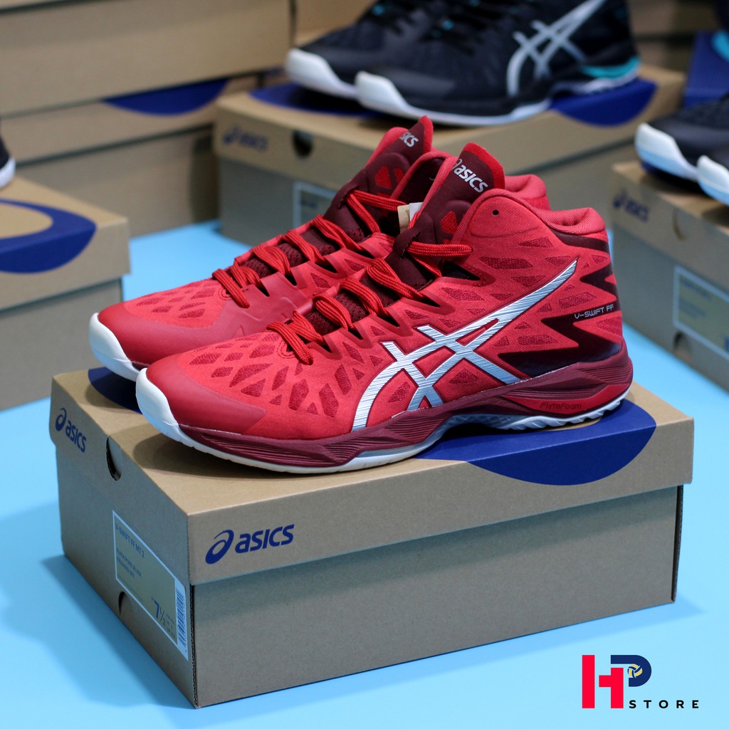 Giày Asics V Swift FF 2 MT Đỏ - Giày chuyên bóng chuyền cổ cao đệm gel tăng đàn hồi, chống sốc, giảm chấn, độ bền cao