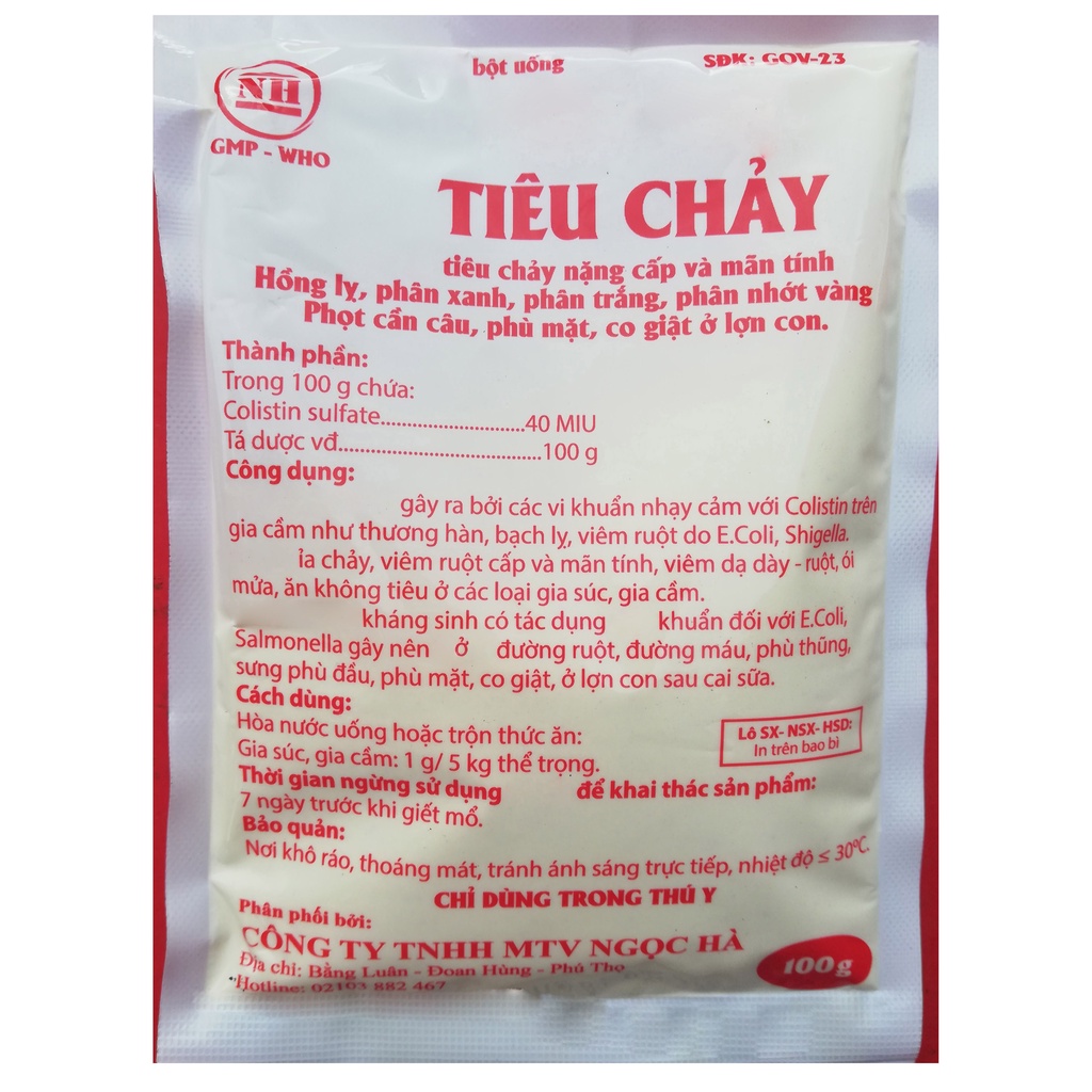 1 gói COLISTIN 100g Chuyên dùng cho tiêu ch-ả-y ở gia súc, gia cầm