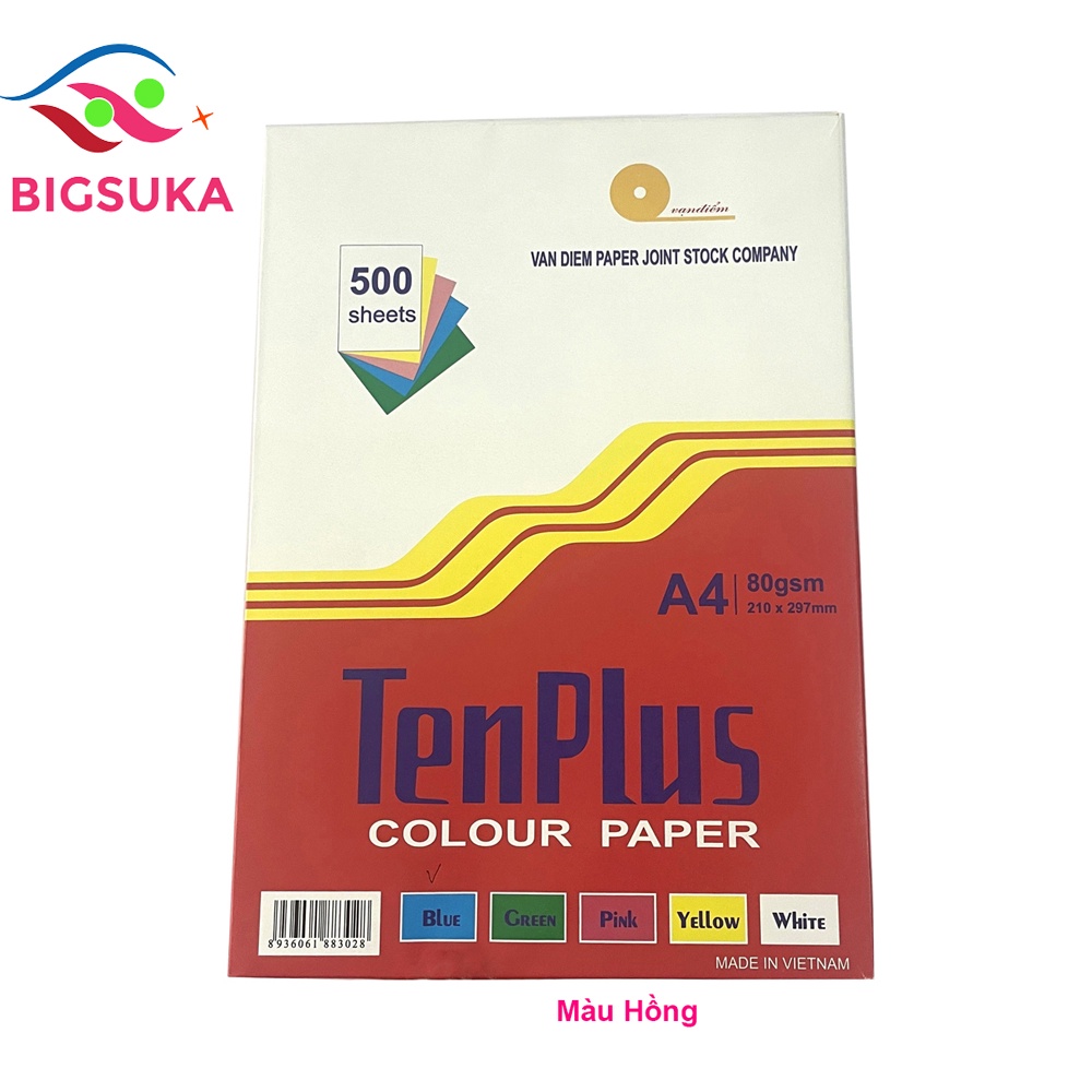 Giấy A4 màu dày 80gsm Paper One 500 tờ BIGSUKA